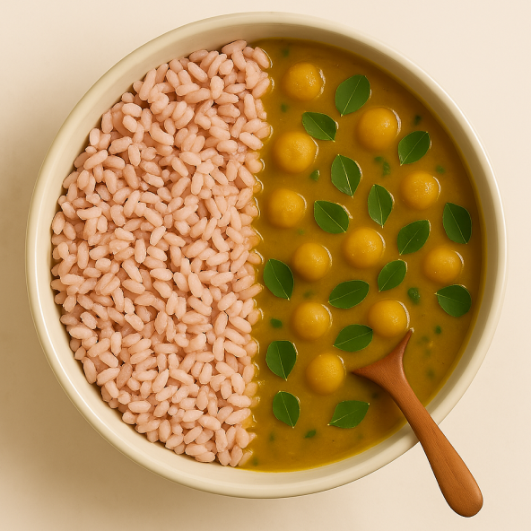 Native Red Rice with Moringa Sambar